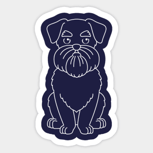 Brussels Griffon White line Sticker